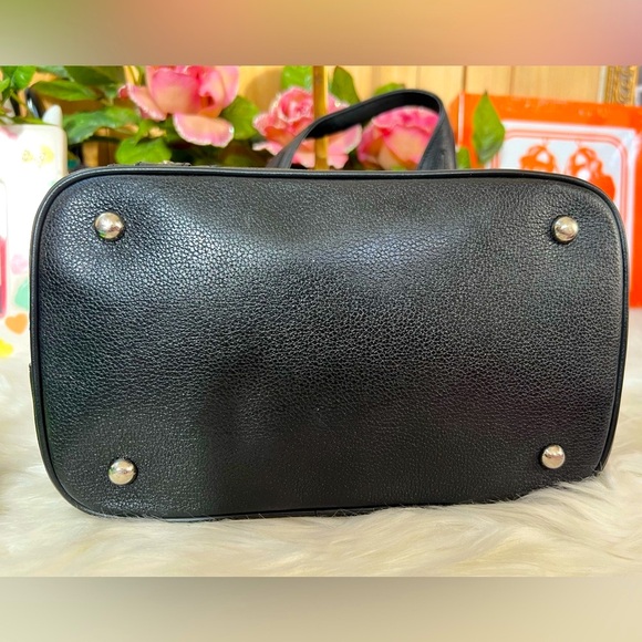 MCM Studded Silver Mini Boston Handbag with Zipper Closure - Picture 9 of 12